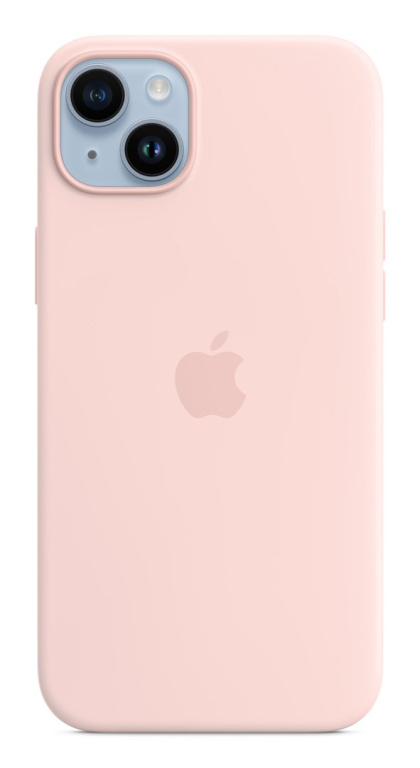 Apple Original Silicone Case with MagSafe for iPhone 14 Plus in Chalk Pink
