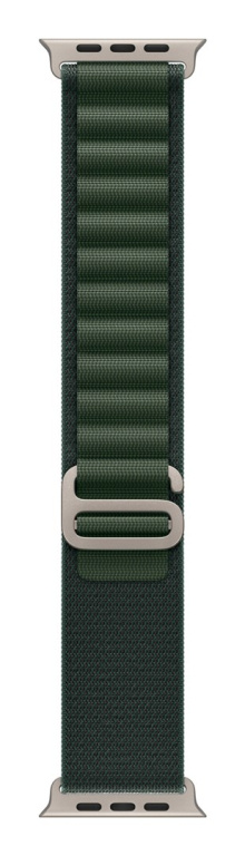 Apple 49mm Dark Green Alpine Loop - Small - Natural Titanium Finish