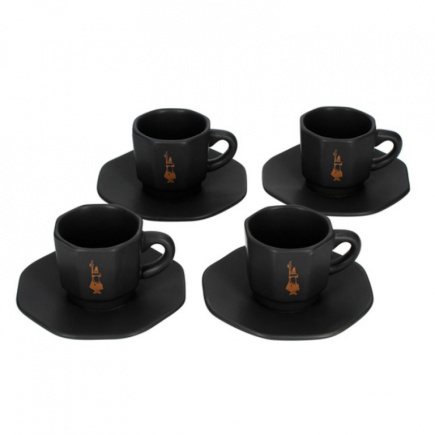 Tasside 4 osaline komplekt  Bialetti Perfetto Moka, must
