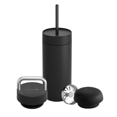 Fellow Carter thermal mug set + 3 caps matte black 473 ml