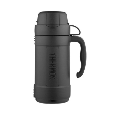 500 mll glass thermos flask with one cup THERMOS - black