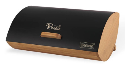 Maestro MR-1775-BLACK bread box Other Black, Wood Bamboo, Metal