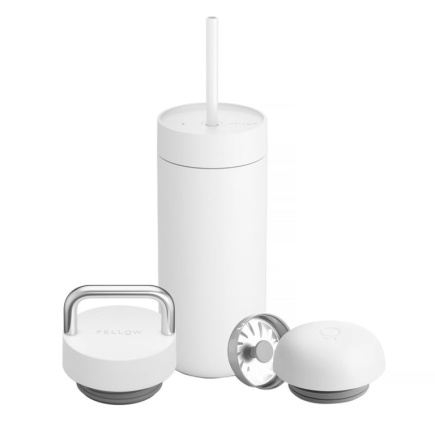 Fellow Carter thermal mug set + 3 caps Valge matt 473 ml