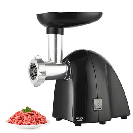 Adler | Meat mincer | AD 4811 | Black | 600 W | Number of speeds 1 | Throughput (kg/min) 1.8 | 3 replaceable sieves: 3mm for grinding poppies and preparing meat and vegetable stuffing; 5mm for meatballs, Roman roast and beef burgers; 7mm for coarsely