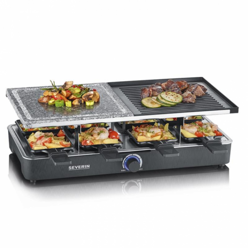 Severin, 1300 W, must - Raclette grill kiviplaadi ja grillplaadiga / RG2376