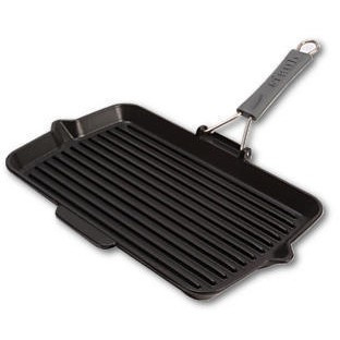 Staub Grillpfanne induktion rechteckig 34x21cm schwarz