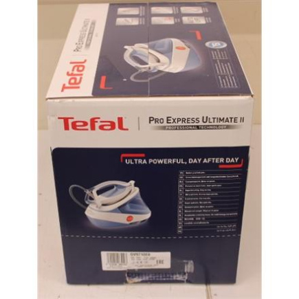 Taastatud.  | TEFAL | Steam Station Pro Express | GV9710E0 | 3000 W | 1.2 L | 7.6 bar | Auto power off | Vertical steam function | Calc-clean function | White/Blue | DAMAGED PACKAGING
