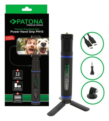 PATONA Premium Grip Power Hand PH10 + powerbank Must
