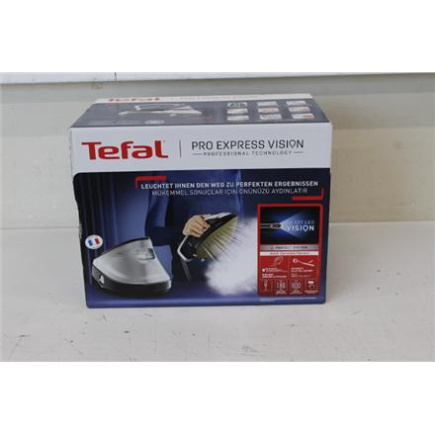 Renew. TEFAL GV9821 Ironing System Pro Express Vision, Black | TEFAL Pro Express Vision GV9821 | 3000 W | 1.2 L | 9 bar | Auto power off | Vertical steam function | Calc-clean function | Black | DAMAGED PACKAGING