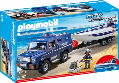 Playmobil Off-road police vehicle with a motorboat 5187
