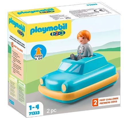 Playmobil Set with figure 1.2.3 71323 Push & Go Car