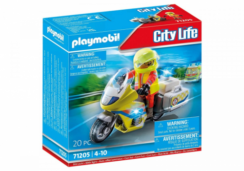 Playmobil Set with figure City Life 71205 Rescue Motorcycle with Flashing Light