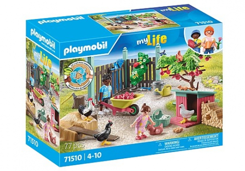 Playmobil Figures set My Life 71510 Little Chicken Farm in the Tiny House garden