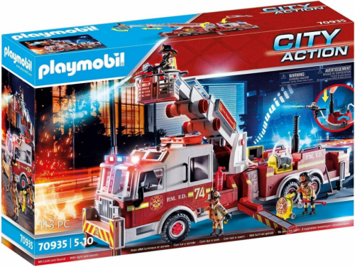 Playmobil Figures set City Action 70935 Rescue Vehicles: Fire Engine with Tower Ladder