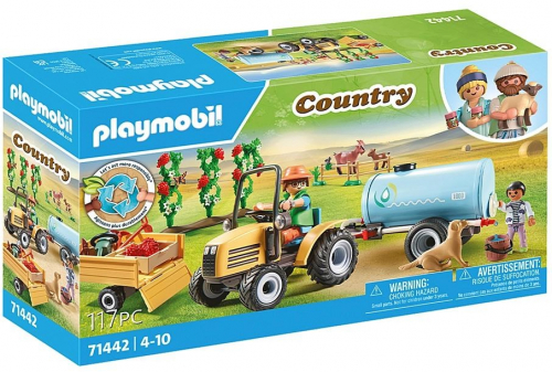 Playmobil Tractor with trailer and water tank