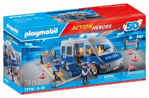 Playmobil Zestaw z figurkami Action Heroes 71716 Samochód policyjny z blokadą