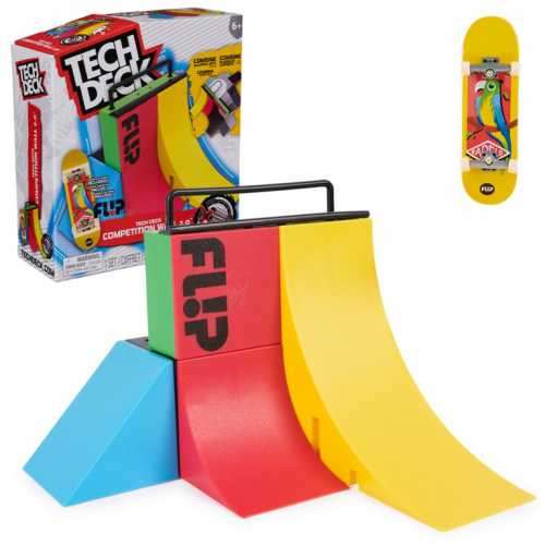 Tech Deck , Competition Wall 2.0 X-Connect Park Creator, Customizable and Buildable Ramp Set with Exclusive Fingerboard, Kids Toy for Boys and Girls Ages 6 and up