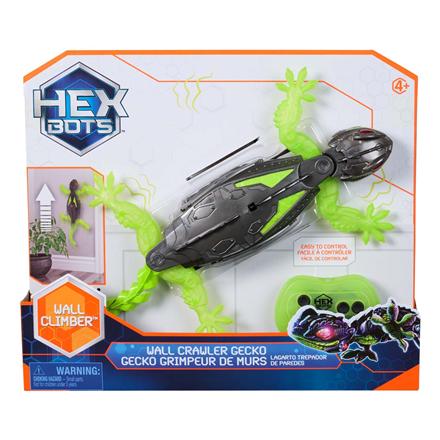 HEX BOTS | Interactive Toy Wall Crawler Gecko RC Robot | Green/Grey 446971