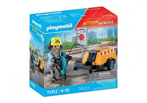 Playmobil Zestaw z figurkami Action Heroes 71752 Pracownik budowlany z młotem pneumatycznym