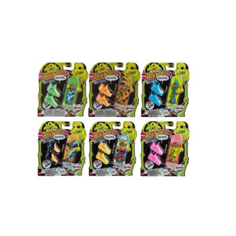 Mattel | Hot Wheels HW Skate Neon Bones TH Fingerboard with Shoes, HPG21 | Multicoloured