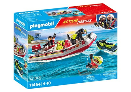 Playmobil Figures set Action Heroes 71464 Fireboat with Aqua Scooter