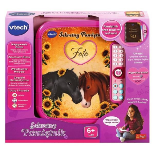 Secret Diary teaches and develops, built-in melodies, voice changer, voice recording, pen included 61672 VTECH
