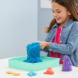 Kinetic Sand , Sandbox Set with 1lb Blue Play Sand, 4 Tools & Molds, Storage, Sensory Toys for Kids Ages 3 and up