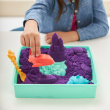 Kinetic Sand , Sandbox Set with 1lb Purple Play Sand, 4 Tools & Molds, Storage, Sensory Toys for Kids Ages 3 and up