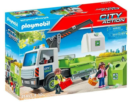 Playmobil Set with City Action figures 71431 Truck with glass containers