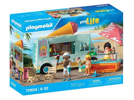 Playmobil Zestaw z figurkami My Life 71904 Furgonetka z lodami i sklepikiem surfingowym