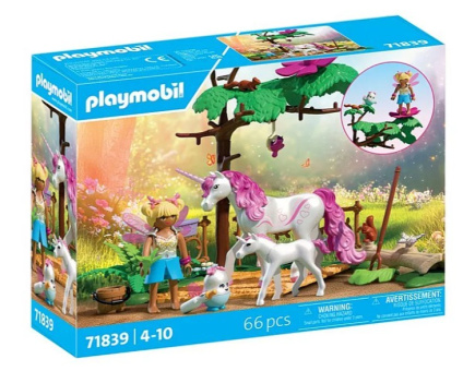 Playmobil Zestaw z figurkami Princess Magic 71839 Magiczna stajnia jednoroĹźcĂłw dla mamy i Ĺşrebaka