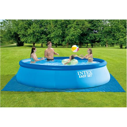 Intex | Easy Set Pool Set with Filter Pump, Safety Ladder, Ground Cloth, Cover | Blue