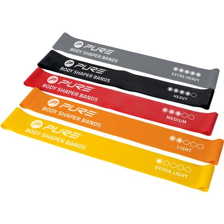 Pure2Improve | Resistance Bands Set of 5 | Black, Grey, Orange, Red, Yellow P2I800120