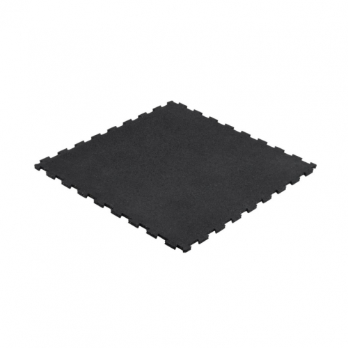 Rubber floor for gym, equipment mat, puzzles 1m thickness 20mm, black, REBEL ACTIVE