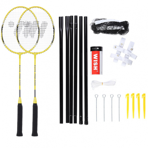 Wish Alumtec badminton racket set 2 rackets + 3 ailerons + net + lines