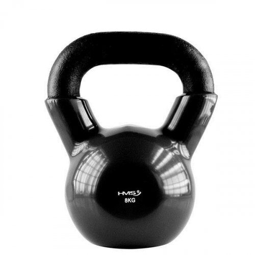 8kg vinyl kettlebell black HMS KNV08