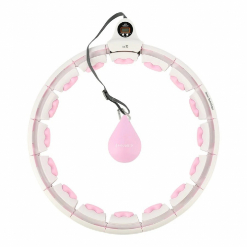 Hula hop with tabs, weight and counter HMS HHW06 pink