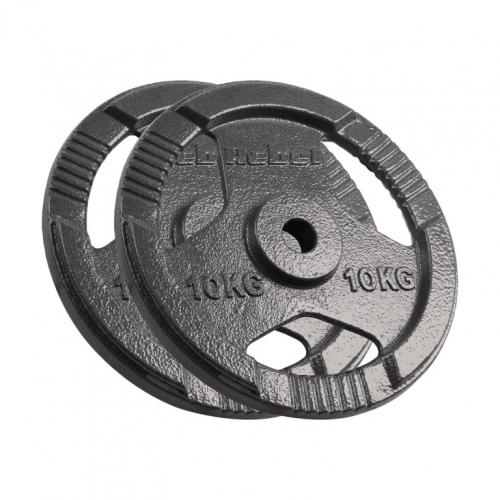 Cast iron weight set 2x10kg, bore 31mm, disc with handles, REBEL ACTIVE