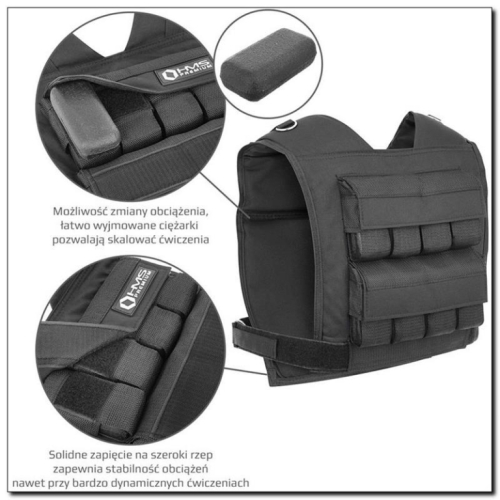 HMS Fitness KTO16 weighted vest Steel Black