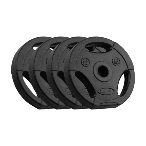 Bituminous weight set 4x2.5kg, hole 31mm, platter with handles, REBEL ACTIVE