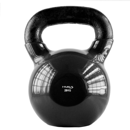 28kg vinyl kettlebell black HMS KNV28