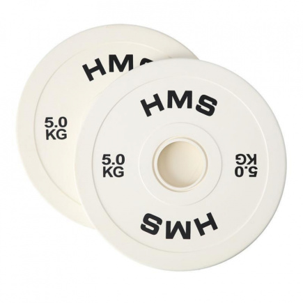 Olympic Bumper Plates 2x5kg White HMS CBRS50