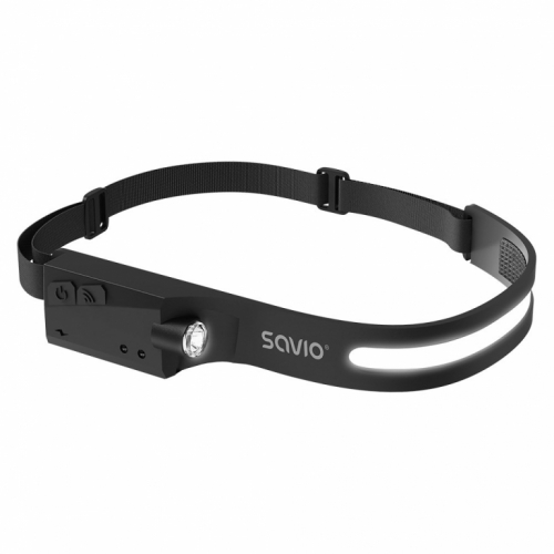 Savio FL-02 LED headlamp with motion sensor, USB-C, 350 lm, range 80m