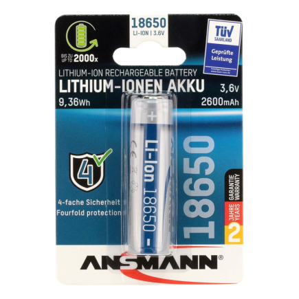 Ansmann 1307-0003 household battery Rechargeable battery 18650 Lithium-Ion (Li-Ion)
