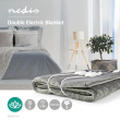 Nedis PEBL130CWT2 electric blanket 120 W Grey, White Fleece, Polyester