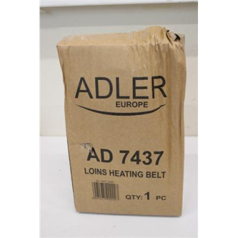 Восстановленный. Adler AD 7437 Heating belt on the loins, Grey | Adler | Heating belt on he loins | AD 7437 | Number of heating levels 4 | Number of persons 1 | Remote control | 100 W | Light Grey | DAMAGE PACKAGING