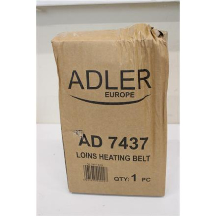 Taastatud. Adler AD 7437 Heating belt on the loins, Grey | Adler | Heating belt on he loins | AD 7437 | Number of heating levels 4 | Number of persons 1 | Remote control | 100 W | Light Grey | DAMAGE PACKAGING