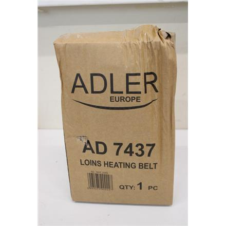Taastatud. Adler AD 7437 Heating belt on the loins, Grey | Adler | Heating belt on he loins | AD 7437 | Number of heating levels 4 | Number of persons 1 | Remote control | 100 W | Light Grey | DAMAGE PACKAGING