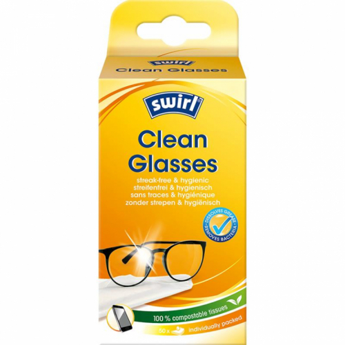 Swirl Clean Glasses, 50 tk - Prillipuhastuslapid / CLEANGLASSES50