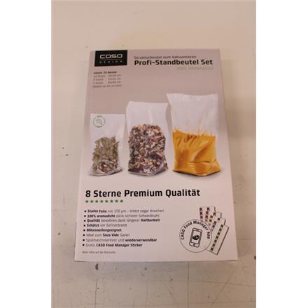 Восстановленный. Caso Stand-up Vacuum bags, 12 pcs 20x30 cm, 8 pcs 25x35 cm, 5 pcs 30x40 cm | Caso | Vacuum Bags | Stand-up | USED, MISSING FOUR  PSC BAGS, 20x30 cm